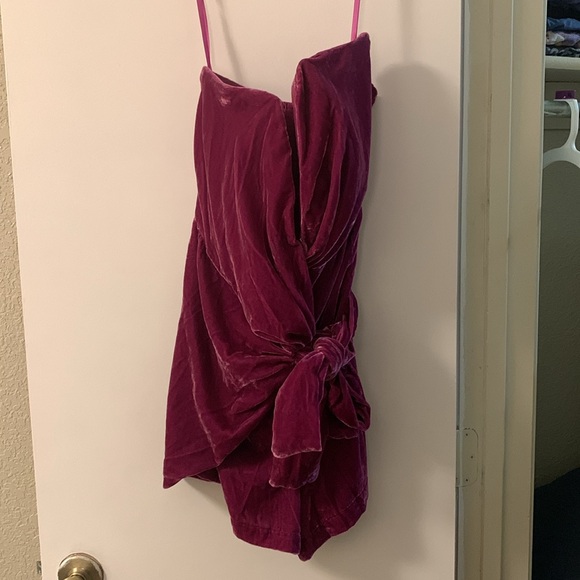 NWT free people purple velvet party ROMPER size large - Picture 10 of 15